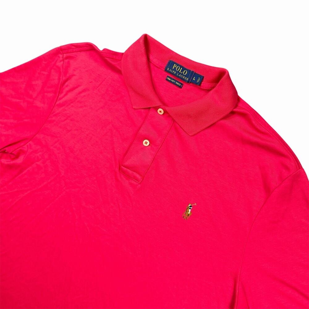 Polo Ralph Lauren Pima Soft Touch Polo Shirt Men’s Large Red Big Pony Cotton